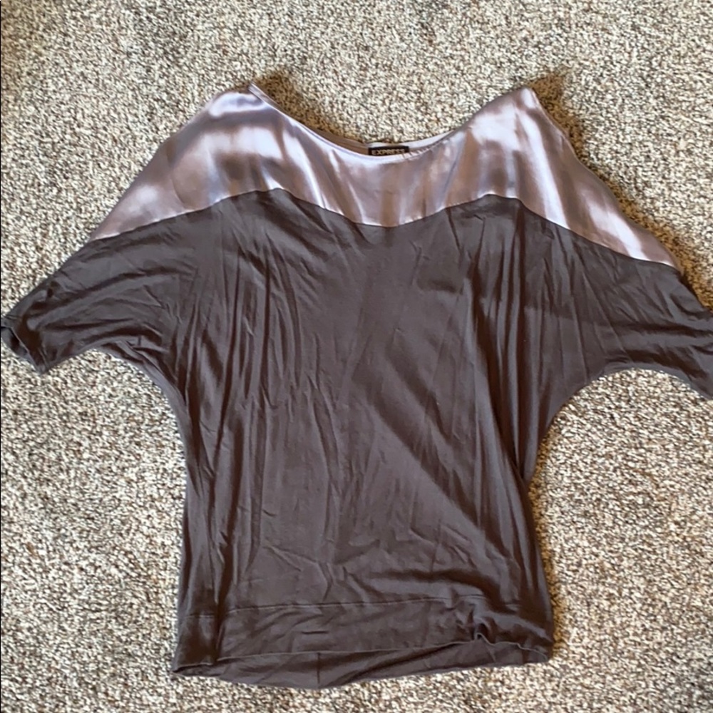 Short sleeve dress top with peep shoulders